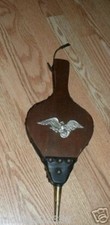 Vintage Fireplace Bellows Wood Leather w Eagle Japan picture