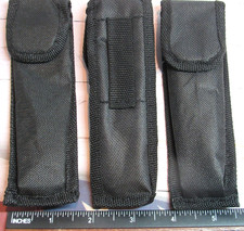 Set of 3 LARGE Nylon Folding Knife Belt Sheath for Pocket Knives to 5