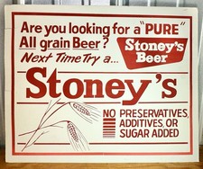 Rare 1950s Vintage Stoneys Beer Handy Tavern Tap Keg Card Sign Jones Brewing PA picture