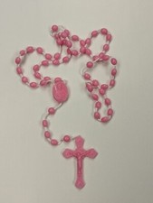 Pink Plastic Rosary Beads picture