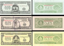 Dominican Republic - Set of 3 - 10, 25, & 50 Centavos - Specimens P-86, 88a, & picture