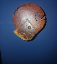 ​Hand Carved Wooden Cat Secret Puzzle Box Hidden Compartment Stash Trinket picture