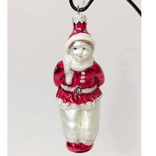 Vintage Ice Skate Child Victorian Blown Glass Ornament 5