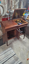 Victor Phonographs VV-400 Wood Cabinet Phonograph Console w/ Record Storage picture