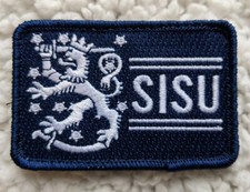 Finnish Coat of Arms Sisu Blue And White or Black and White Morale Style Patch picture