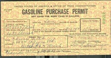 GASOLINE PURCHASE PERMIT-DETROIT, MICHIGAN-1937 BUICK-EDWIN FISH-WWII picture