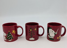 Vintage Set/3 Waechtersbach Germany Peanuts Snoopy Ceramic Mugs picture