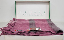 Vintage Samband Made For Landau 100% Wool Blanket Striped w/ Fringe 150