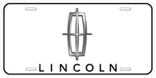 Lincoln White Aluminum Novelty Auto License Plate picture