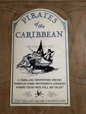 Disneyland Pirates Of The Caribbean Plaque 1967 Attraction 50th Sign Prop POTC picture