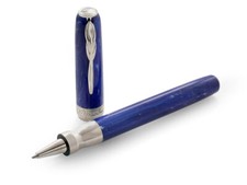 Pineider La Grande Bellezza Collection Lapis Blue Celluloid Rollerball Pen picture