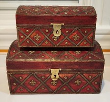 Rounded Top Wood Trinket/Jewelery box set picture