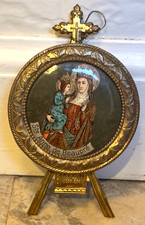 Vintage Ste Anne De Beaupre Small Brass Framed Print German pre-1949 4