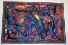 Original Abstract Painting Signed Scarlett Rolph Nonobjective Vintage Modern 18