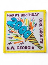 Vintage Girl Scouts N.W. Georgia Happy Birthday 2000 Embroidered Patch Badge picture