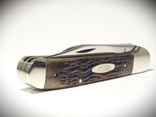 💥1984 Case XX 6249 ~ Copperhead ~ Genuine Bone ~ Six Dot ~ New Grind Blades ~ picture