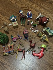 Pier 1 Glitter Christmas Ornaments Lot 15 Mixed  picture