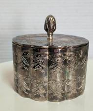 VTG SILVER PLATED/VELVET LINED TRINKET BOX/INTERNATIONAL SILVER CO./HONG KONG 5