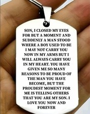 To My Son I Closed My Eyes For But A Moment.... Keychain picture
