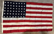 VTG 48 Star 100% Wool Bunting American Flag, 3' x 5', USA, Stitched 