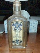 Antique Porter’s Pain King Embossed Paneled 1920s Medicine Bottle G.H.R. picture