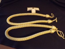 NEW PAIR TWISTED ROPE DRAPERY TIEBACKS 39