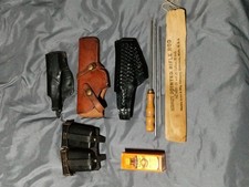 Vintage Leather Ammo Pouch 1947- Holsters50s60s-cleaning Rod Kit 1946 picture