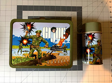 Vintage 1967 G.I. Joe Metal Lunchbox with Matching Thermos Brand Bottle picture
