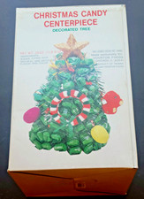 Vtg 1984 Houston Foods Christmas Candy Tree Centerpiece Retro Holiday Decor NOS picture
