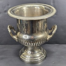 Vintage Silver Plated Trophy Urn Champagne Bucket Fluted Wine Chiller Ice Bucket picture