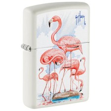 Zippo Guy Harvey Flamingos Design White Matte Color Image 47103 picture