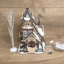 Department 56 Battery Operated St. Stephen's Church Christmas Village w/ Tree picture
