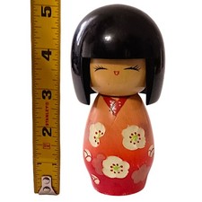 Vintage Kokeshi Doll Handcrafted Japanese Wood Hand Painted Chiyomi Horiuchi  picture