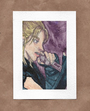 Aceo Original ink- fanart BTS park Jimin  | 2.5x3.5 Artwork picture