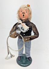 Vintage 1986 Byers Choice The Carolers Boy with Large Silver Horn picture