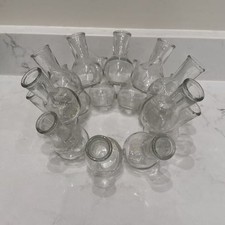 Vintage Bud Vase Cluster 2 Tiers Flower Frog 16 Clear Glass Mini Vases picture