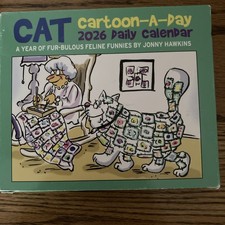 Cat Cartoon-A-Day By Jonny Hawkins 2026 Box Calendar Feline Funnies New In Box picture