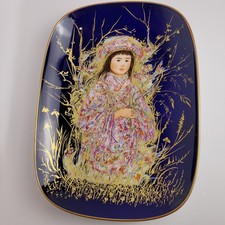 Vintage Edna Hibel Oriental 24k Signed Gold 
