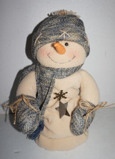 Plush Blue Mittens Country Snowman Christmas Figurine 13