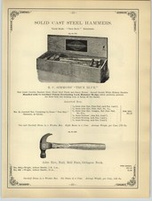 1894 PAPER AD Simmon's True Blue Sipping Box Crate Hammers Farrier Poll Ferrier picture