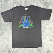 Vintage 90s Walt Disney World Magic Kingdom Fireworks T Shirt Black picture