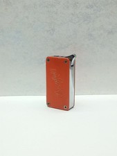 Vintage 1990s Chesterfield Mini Pocket Gas Lighter Metal Orange Working Conditio picture