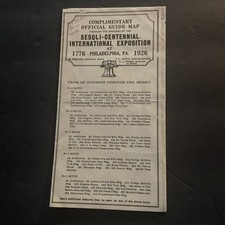1926 Philadelphia Sesqui Centennial Expo, complementary official guide map picture