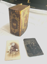 Vtg Late 19th c. Photograph Album/Queen Victoria/Rare Tintype picture