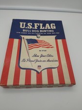 Dettra Bulldog U.S. American Flag 3x5' 50 Star Cotton Bunting Vintage NIB picture
