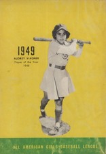 1948 All American Girls Womens Baseball League Audrey Wagner AAGPBL Poster Page picture
