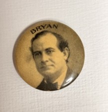 1900 WILLIAM J BRYAN 1” SEPIA CELLO CAMPAIGN BUTTON-GREAT CONTRAST & NR-MINT picture