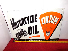 16x11 in OILZUM MOTORCYCLE OIL CHOICE OF CHAMPS ADV SIGN METAL PORCELAIN - C-4 i picture