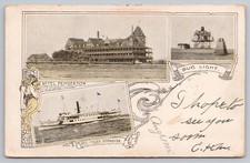 1908 Hull, Mass -Pemberton Hotel Multi-View- Nantasket Peninsula, Light Postcard picture