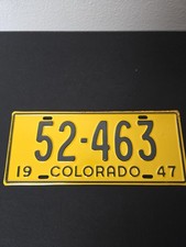 1947 Colorado License Plate Original Paint Nice picture